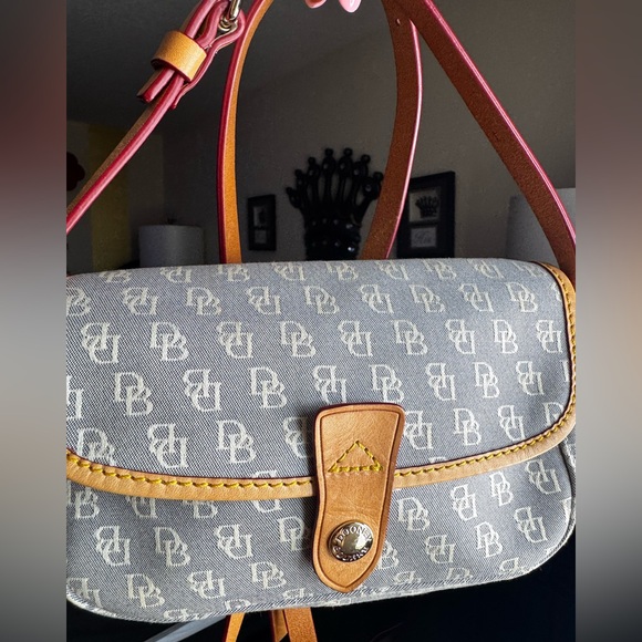 Dooney & Bourke denim DB Monogram Crossbody Bag - Picture 1 of 17